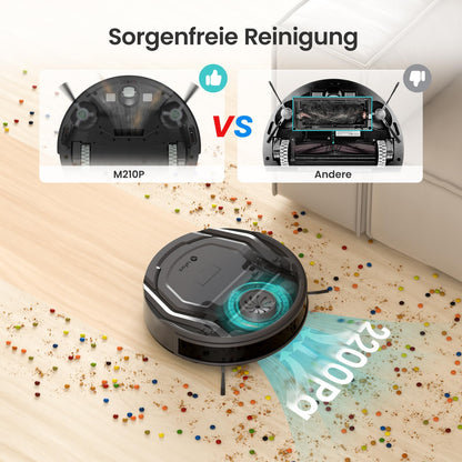 LEFANT M210P Superschlanker Saugroboter – WLAN & Alexa-kompatibel, Selbstaufladend, Leise für Teppiche, Tierhaare & Hartböden
