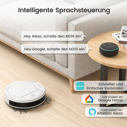 LEFANT M210 Superschlanker Saugroboter – 500 ml, WLAN, Alexa & App-Steuerung, Leise, für Tierhaare