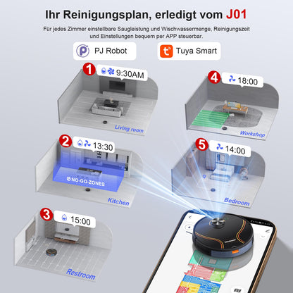 Chuboor J01 3-in-1 Saug- & Wischroboter – 6.500 Pa, LiDAR, App & Alexa, 150 Min Laufzeit