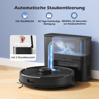 Lubluelu SL68 Plus Saug- & Wischroboter mit Absaugstation – 4500 Pa, 3-in-1 Reinigung, LiDAR, App & Alexa