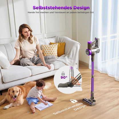Kabelloser Akku-Staubsauger – 550W, 45.000Pa Saugkraft, LED-Display, 65 Min Laufzeit, Anti-Tangle-Bürste