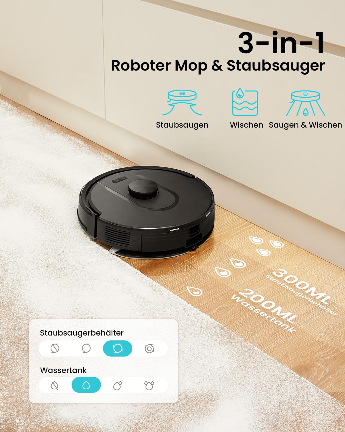 Vexilar W11 Saug- & Wischroboter mit Absaugstation – 6000 Pa