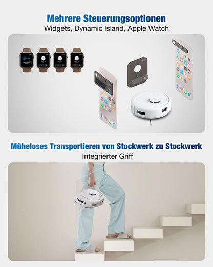 ECOVACS DEEBOT Mini – Saug- und Wischroboter mit 9.000 Pa, LiDAR, Selbstreinigung & Anti-Haar-Technologie