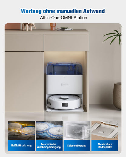 ECOVACS DEEBOT Mini – Saug- und Wischroboter mit 9.000 Pa, LiDAR, Selbstreinigung & Anti-Haar-Technologie