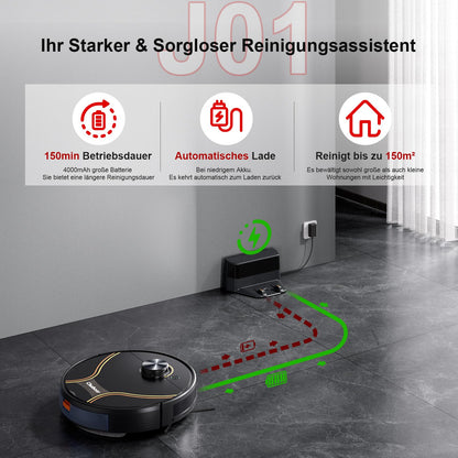 Chuboor J01 3-in-1 Saug- & Wischroboter – 6.500 Pa, LiDAR, App & Alexa, 150 Min Laufzeit