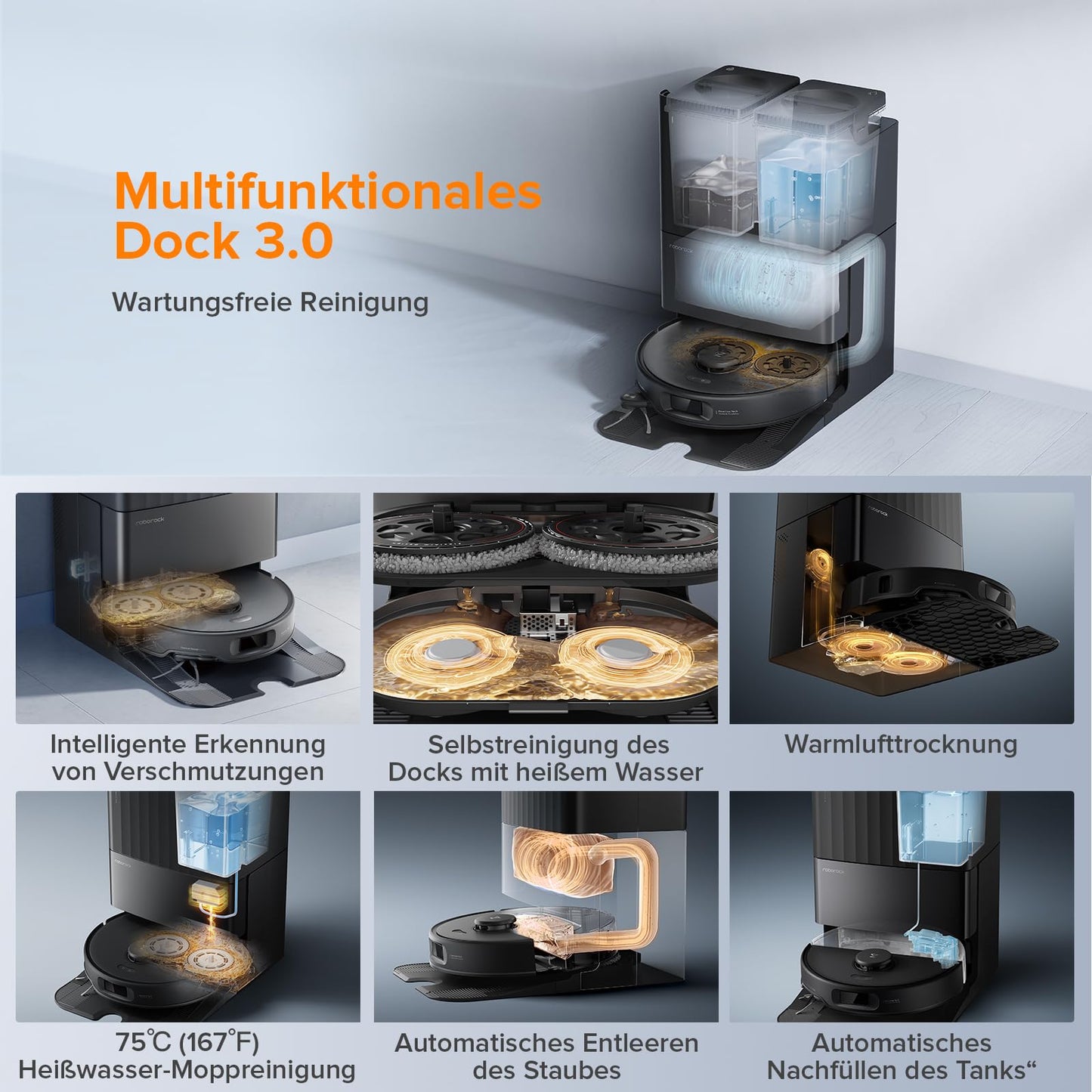 roborock Qrevo Edge S5A – Saug- & Wischroboter, 18.500 Pa, Dual Anti-Tangle