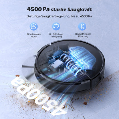 Lubluelu SL68 Plus Saug- & Wischroboter mit Absaugstation – 4500 Pa, 3-in-1 Reinigung, LiDAR, App & Alexa