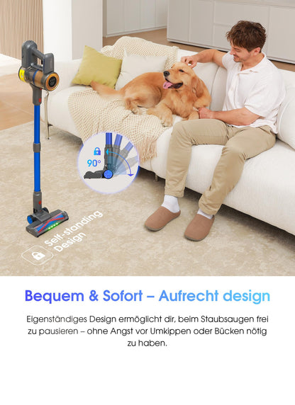 UNINELL UV1 Akku-Staubsauger – Kabellos, 45.000 Pa, Anti-Verhedderung, 60 Min Laufzeit