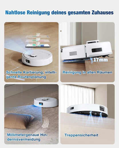 ECOVACS DEEBOT Mini – Saug- und Wischroboter mit 9.000 Pa, LiDAR, Selbstreinigung & Anti-Haar-Technologie