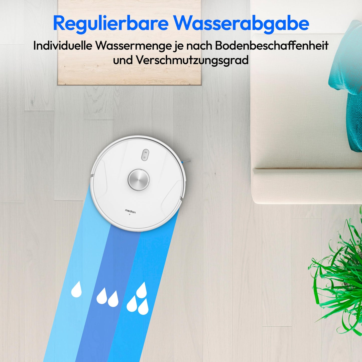 MEDION X41 SW+ Saug- und Wischroboter – 8.000 Pa, Auto-Entleerungsstation, Laser-Navigation