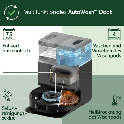 iRobot Roomba Plus 505 Combo Saug- und Wischroboter – AutoWash Dock, 7000 Pa, ClearView LiDAR