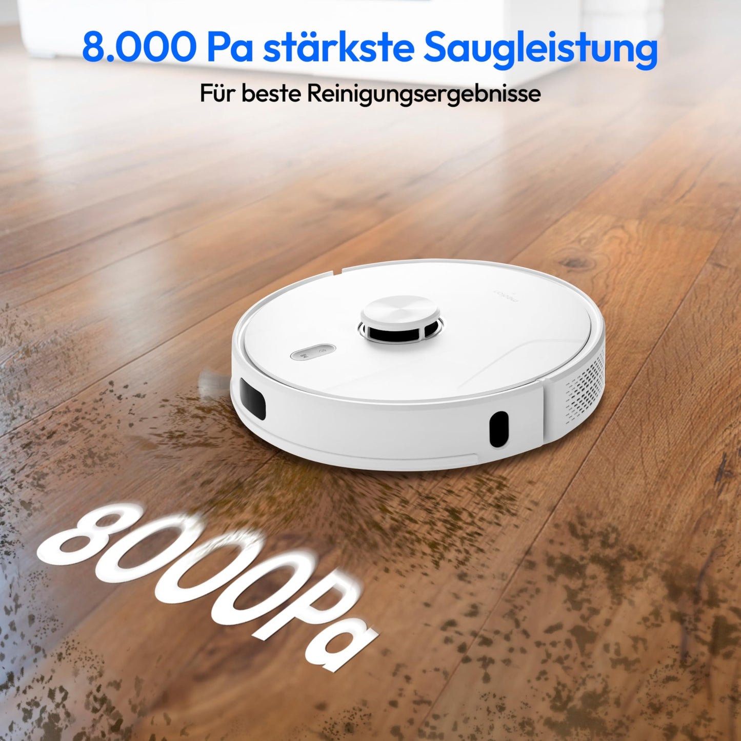 MEDION X41 SW+ Saug- und Wischroboter – 8.000 Pa, Auto-Entleerungsstation, Laser-Navigation