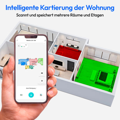 MEDION X41 SW+ Saug- und Wischroboter – 8.000 Pa, Auto-Entleerungsstation, Laser-Navigation