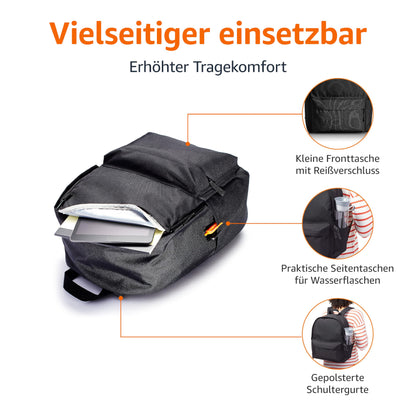 Klassischer Rucksack für Schule, Freizeit & Alltag – Schwarz