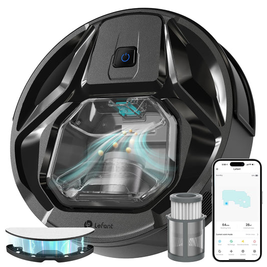 LEFANT M320 Saugroboter 3-in-1 – 6000Pa, Wischfunktion, App & Alexa, 210 Min Laufzeit, Ideal für Tierhaare & Teppiche
