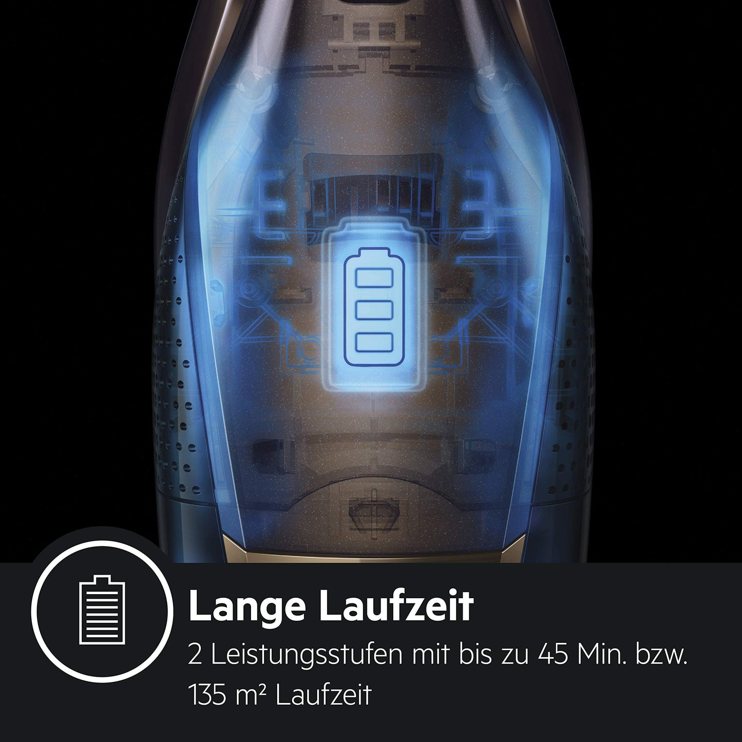 AEG Ergorapido 2in1 Akku-Staubsauger – Beutellos, Tierhaardüse, 45 Min Laufzeit, LED-Frontlicht, Rot
