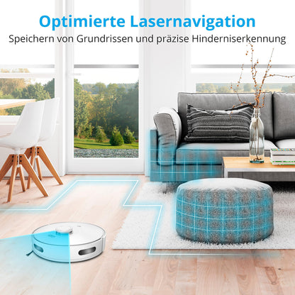 MEDION X10 SW Saug- & Wischroboter – 2.700 Pa, Lasernavigation, App & Sprachsteuerung